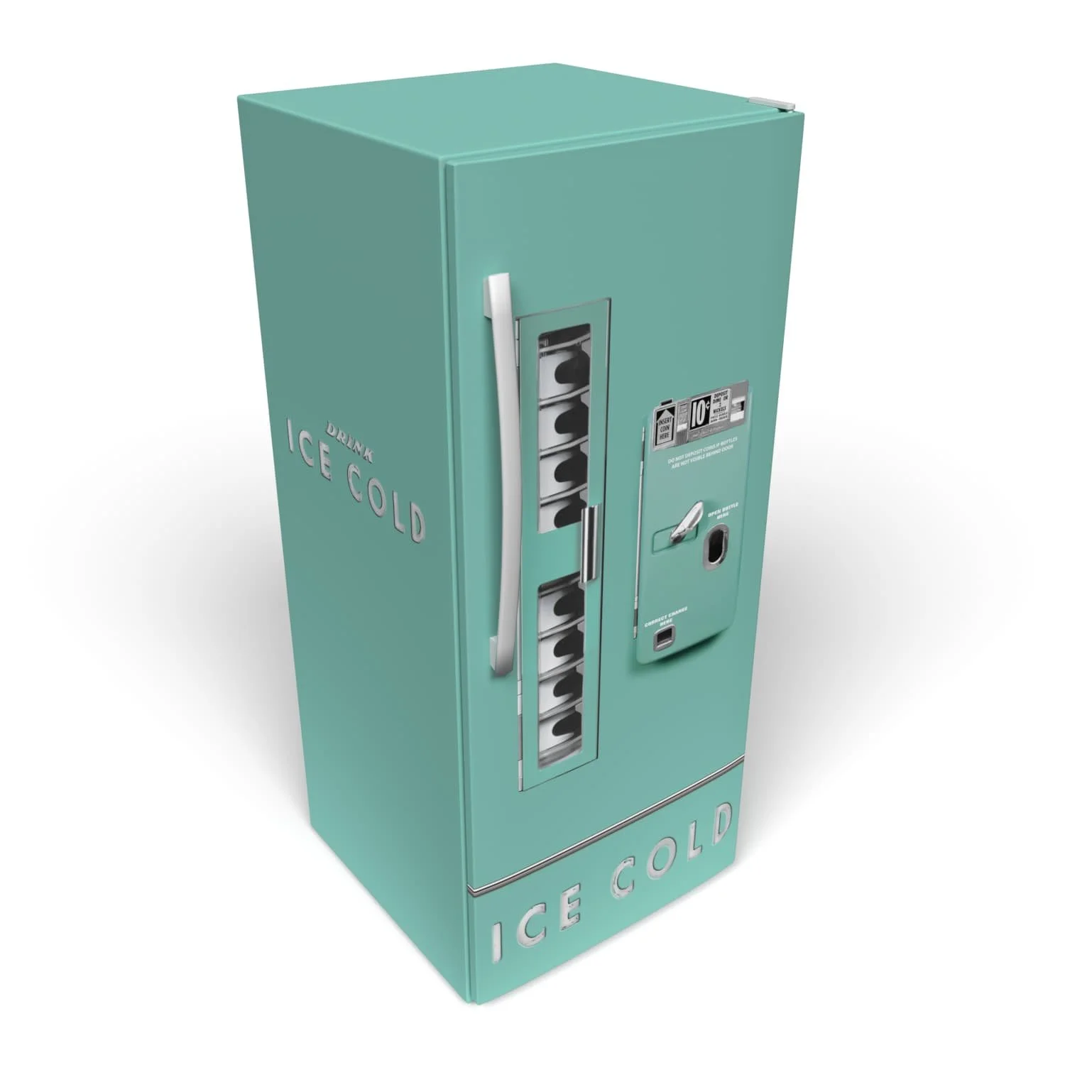 Capri Teal Retro Vending Machine Refrigerator Wrap